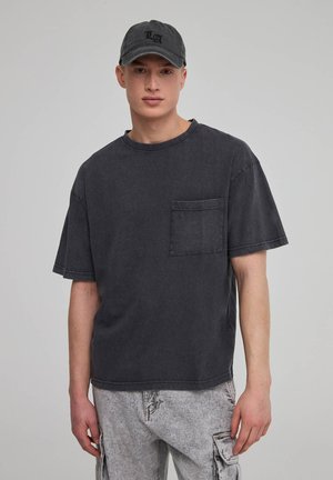 Terranova LOOSE FIT CON TASCHINO - T-shirt basic - antracite