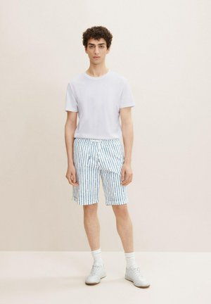 Shorts - petrol watery vertical stripe