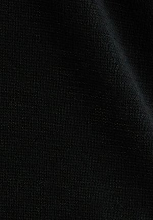 Schwarzer Stoff mit feiner, strukturierten Webart; wirkt weich und leicht glänzend, geeignet für verschiedene Anwendungen in Kleidung oder Textilien.