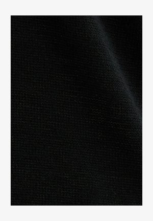 Schwarzer Stoff mit feiner, strukturierten Webart; wirkt weich und leicht glänzend, geeignet für verschiedene Anwendungen in Kleidung oder Textilien.