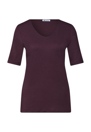 Street One, BASIC T-SHIRT WITH OPAQUE FRONT - T-shirt basique - rustic rouge