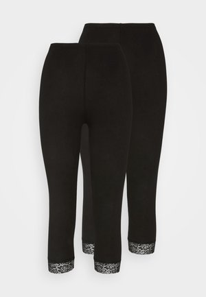 ONLY ONLLIVE LOVE 2 PACK - Leggings - black/black