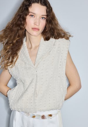 Ipekyol, IPEKYOL VEST RAW EDGE VEST - Top - stone