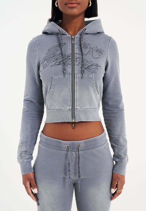 Ed Hardy WATCHINGFLY CROPPED - Sudadera con cremallera - charcoal