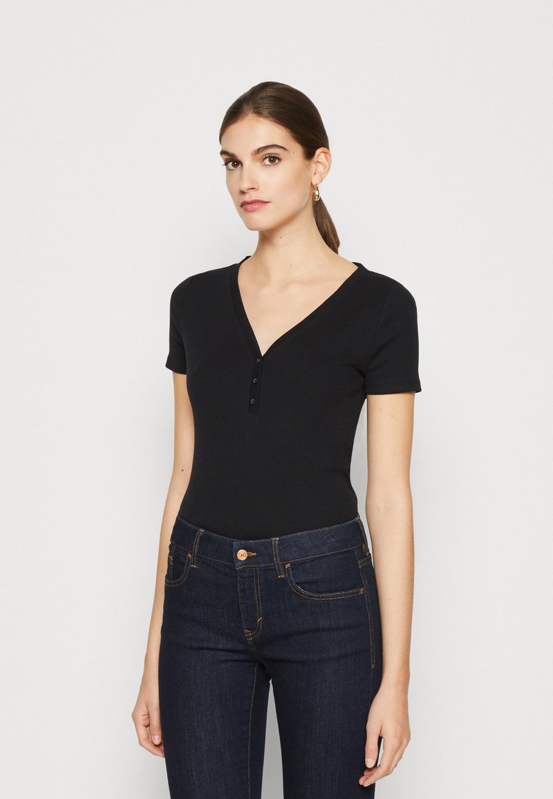 GAP HENLEY Basic Tshirt true black/black Zalando.ie