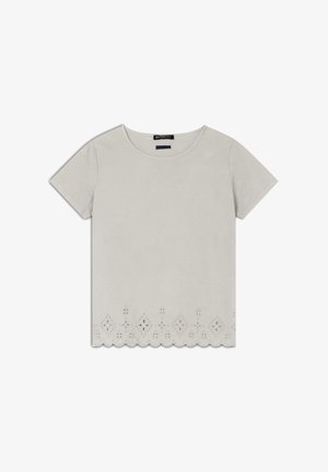 Freddy REGULAR CON RICAMI SANGALLO - Camiseta estampada - white sand direct dyed