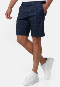 INDICODE JEANS AALBORG - Kratke hlače - blue check