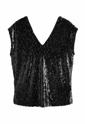 SEQUIN SLEEVELESS - Blúzka - black
