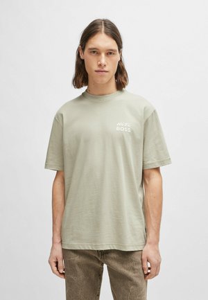 RECORDS - Print T-shirt - light beige one