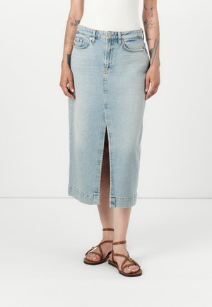 AMBER SKIRT MANKIND - Gonna a campana - light blue denim