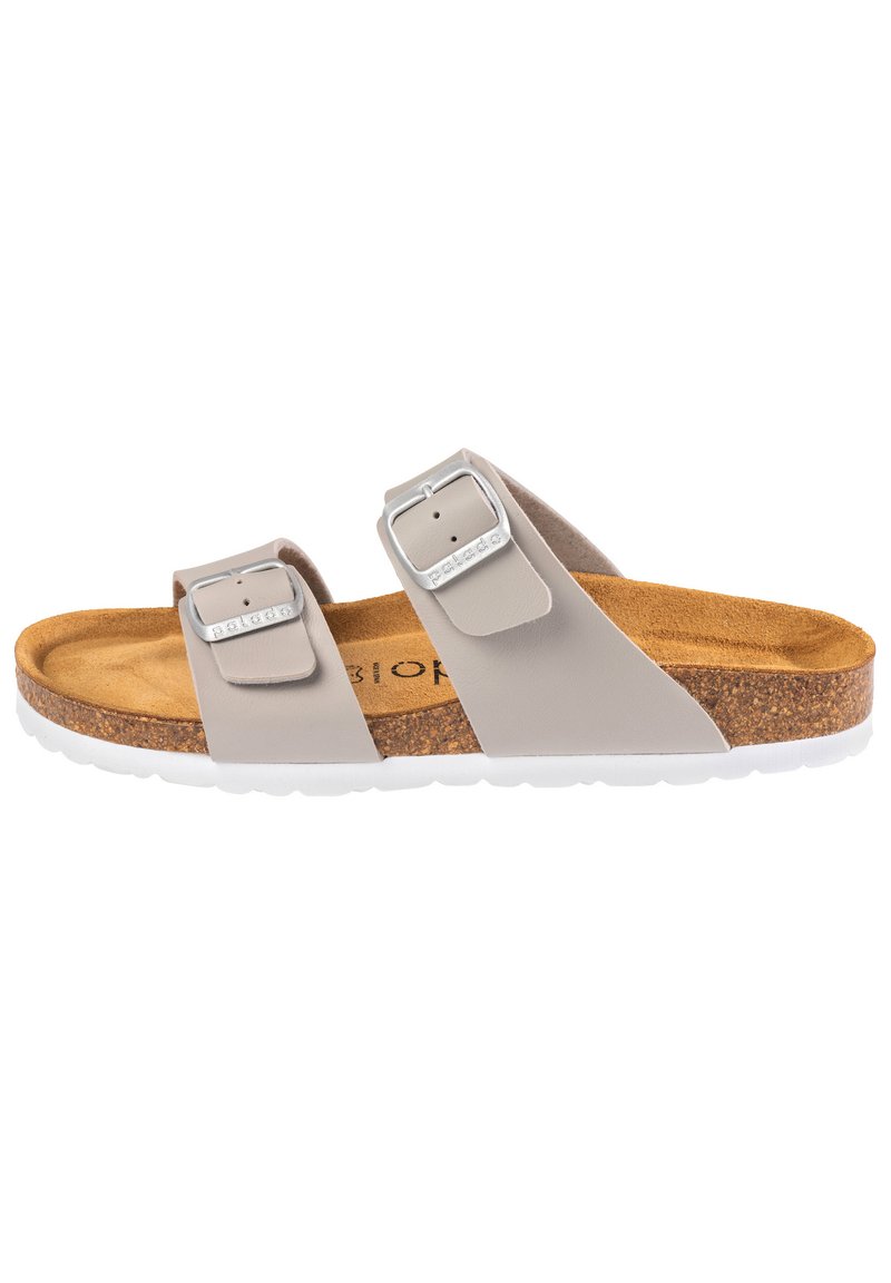 Damen Flache Pantoletten | Palado SAMOS Pantolette flach grau - YJ00451 Damen Flache Pantoletten | Palado SAMOS Pantolette flach grau - YJ00451
