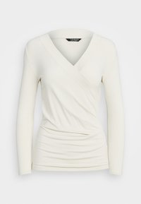 SURPLICE JERSEY TOP - Top s dlhým rukávom - mascarpone cream