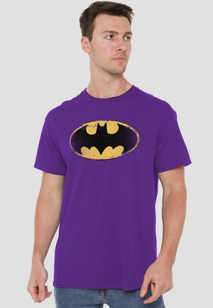 Cotton Soul, BATMAN DISTRESSED SHIELD - Print T-shirt - purple