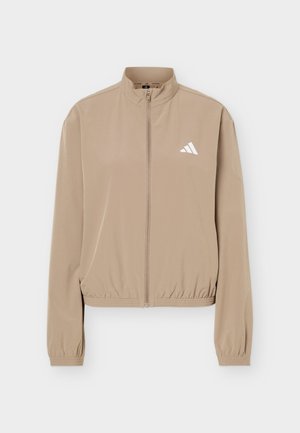 adidas Performance, WORKOUT ESSENTIALS 3-STRIPES WOVEN WARM UP JACKET - Μπουφάν προπόνησης - khaki six/white