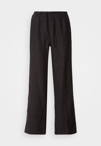 PANTS JOGGER STYLE STRAIGHT LEG MEDIUM WAIST DRAWSTRING AT WAIST - Kelnės - black