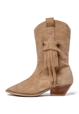 Cowboy- / bikerstøvlette - beige