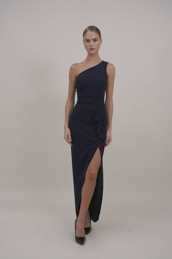 BELLA ONE SHOULDER RUFFLE - Jersey dress