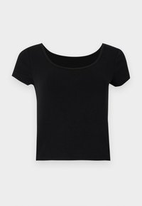 CROP SCOOP - T-shirt basic - black