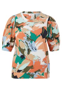 s.Oliver MIT KURZEN PUFFÄRMELN - Print T-shirt - papaya
