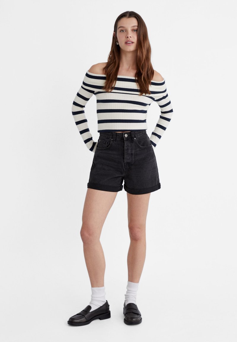 Short En Jean Noir Denim Co - Femme Taille 30 - Taille Haute - Occasion