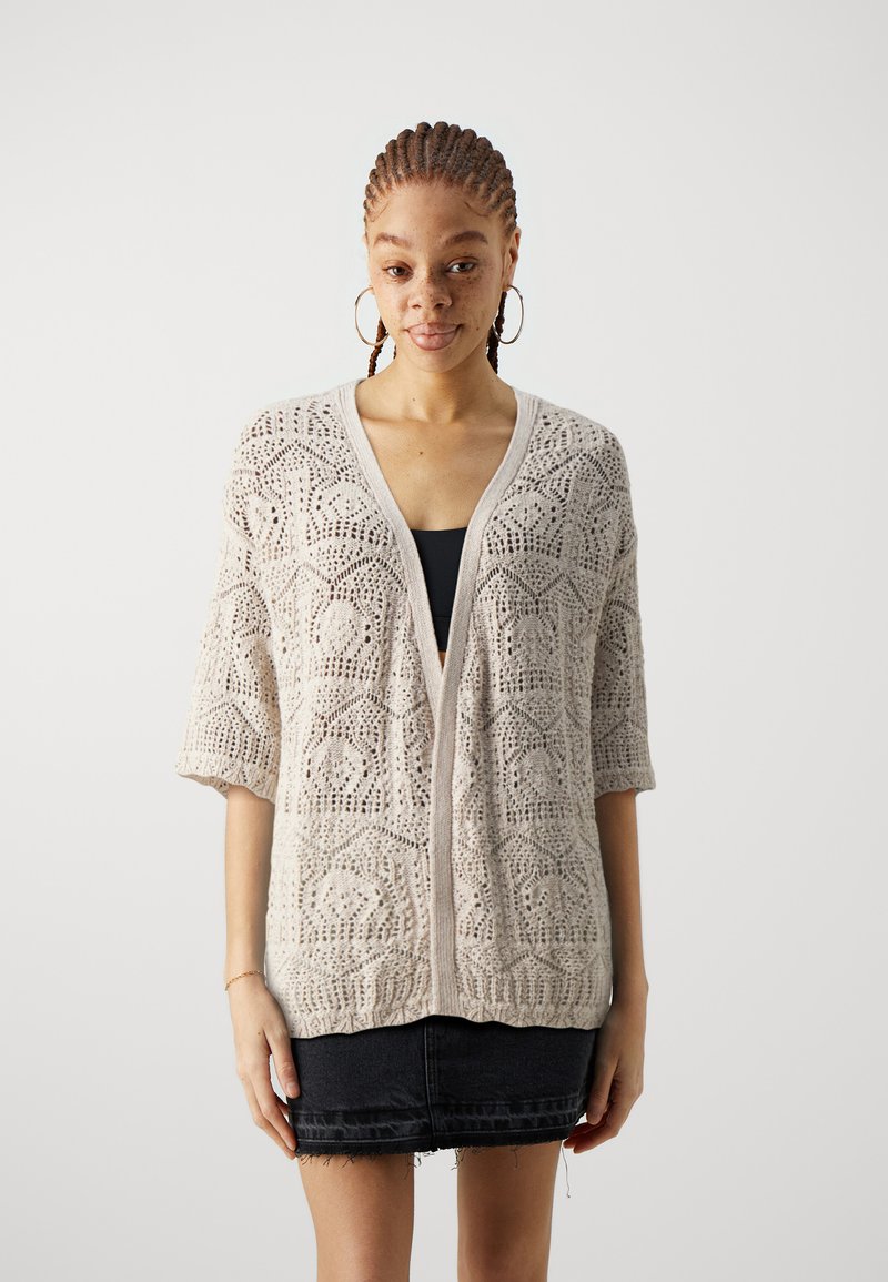 Only - Onlliva V-Neck S/S Cardigan Knt - 4975689 Pumice Stone Melange main image 1