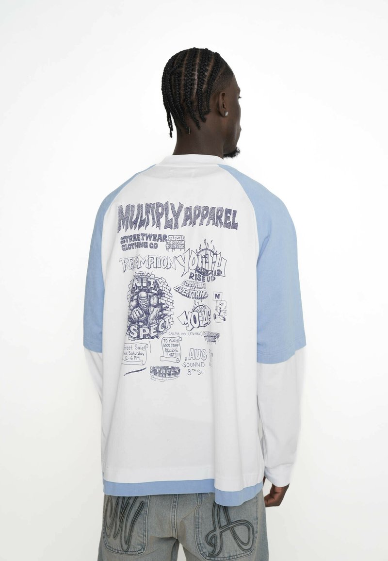 T-Shirt Homme Slim Fit Col Rond Manches Longues en Coton Confortable - Blanc - INSFITY Blanc - Prêt-à-Porter