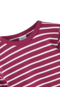 Raidallinen pitkähihaiseen paita fuksianvärisenä ja valkoisena, valmistettu pehmeästä puuvillasta. Ominaisuuksiin kuuluu pyöreä kaula-aukko ja leima ommeltuna kauluksessa.