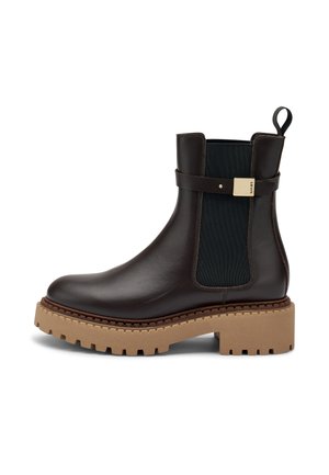 Bottines à plateau - mottled dark brown