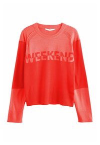 Next WEEKEND SLOGAN BLOCK  - Pulóver - mottled pink