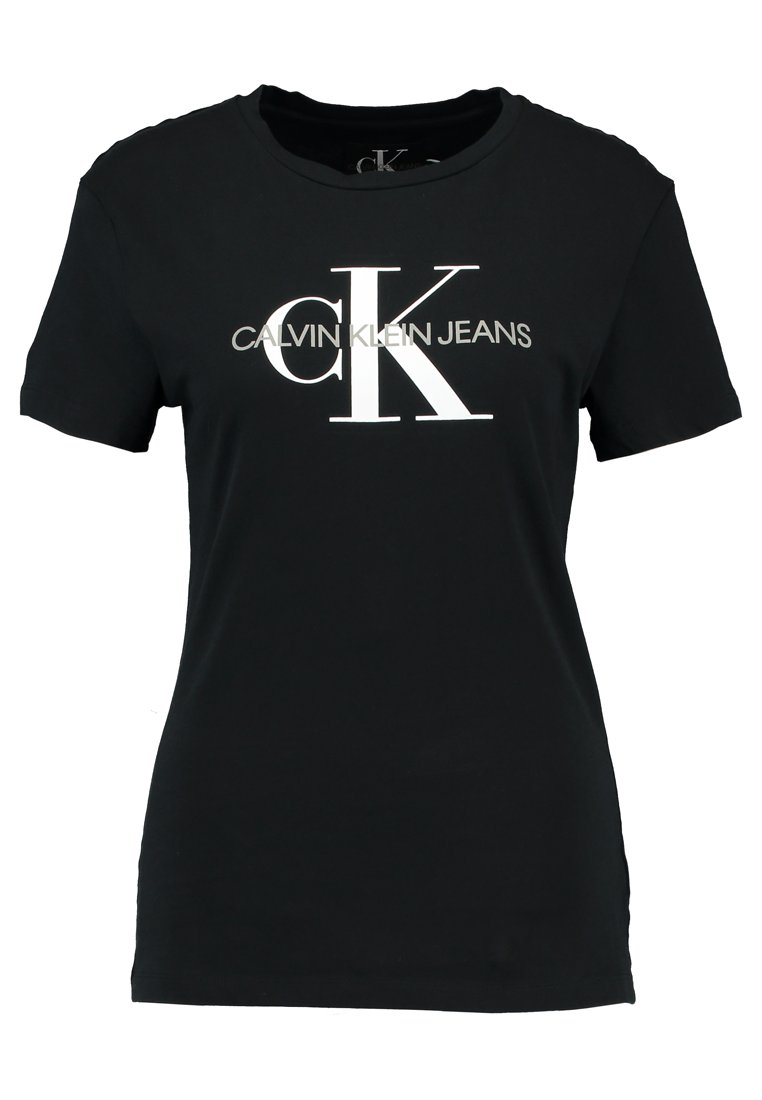 Calvin CORE print - Klein black/schwarz MONOGRAM Jeans LOGO - T-Shirt