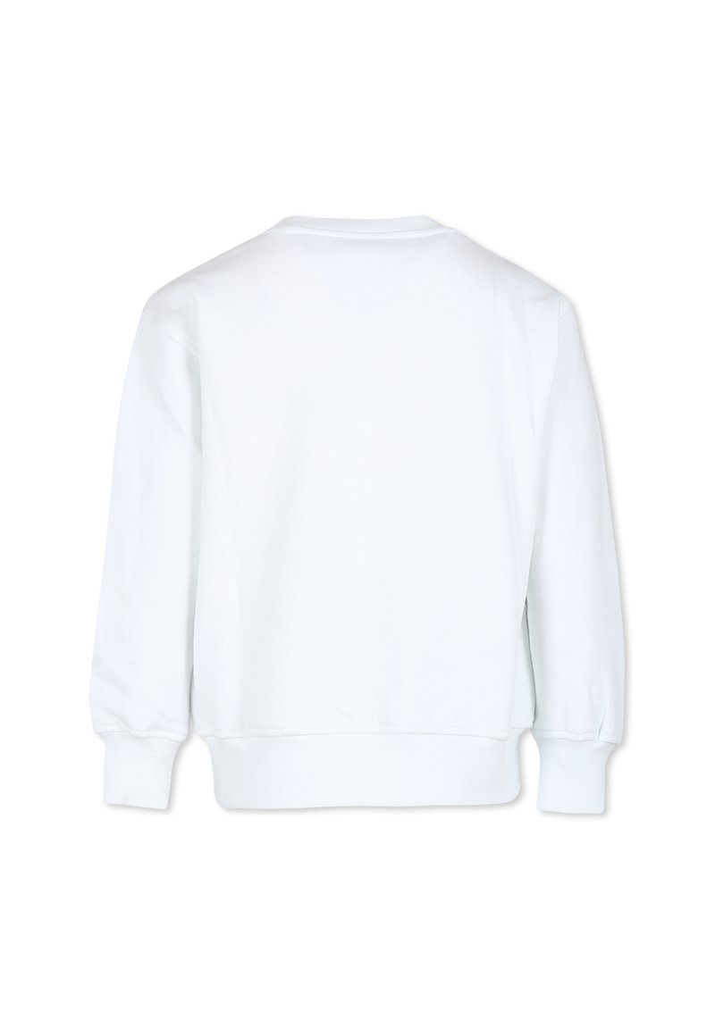 MSGM Milano Felpa Donna En Coton Blanc - Taille S, Manches Longues, Imprimé Multicolore, Neuf Avec Étiquettes