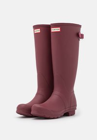 Hunter ORIGINAL WOMENS ORIGINAL TALL BACK ADJUSTABLE BOOT - Galochas - bernstroff burgund/hayes burgund