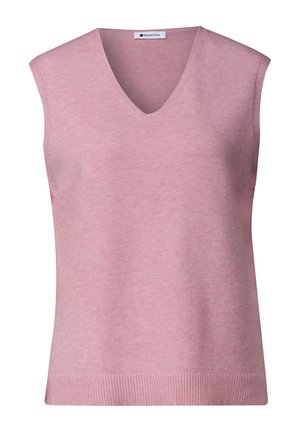 Street One, SOLID-COLOR V-NECK SWEATER - Débardeur - vintage blush mel