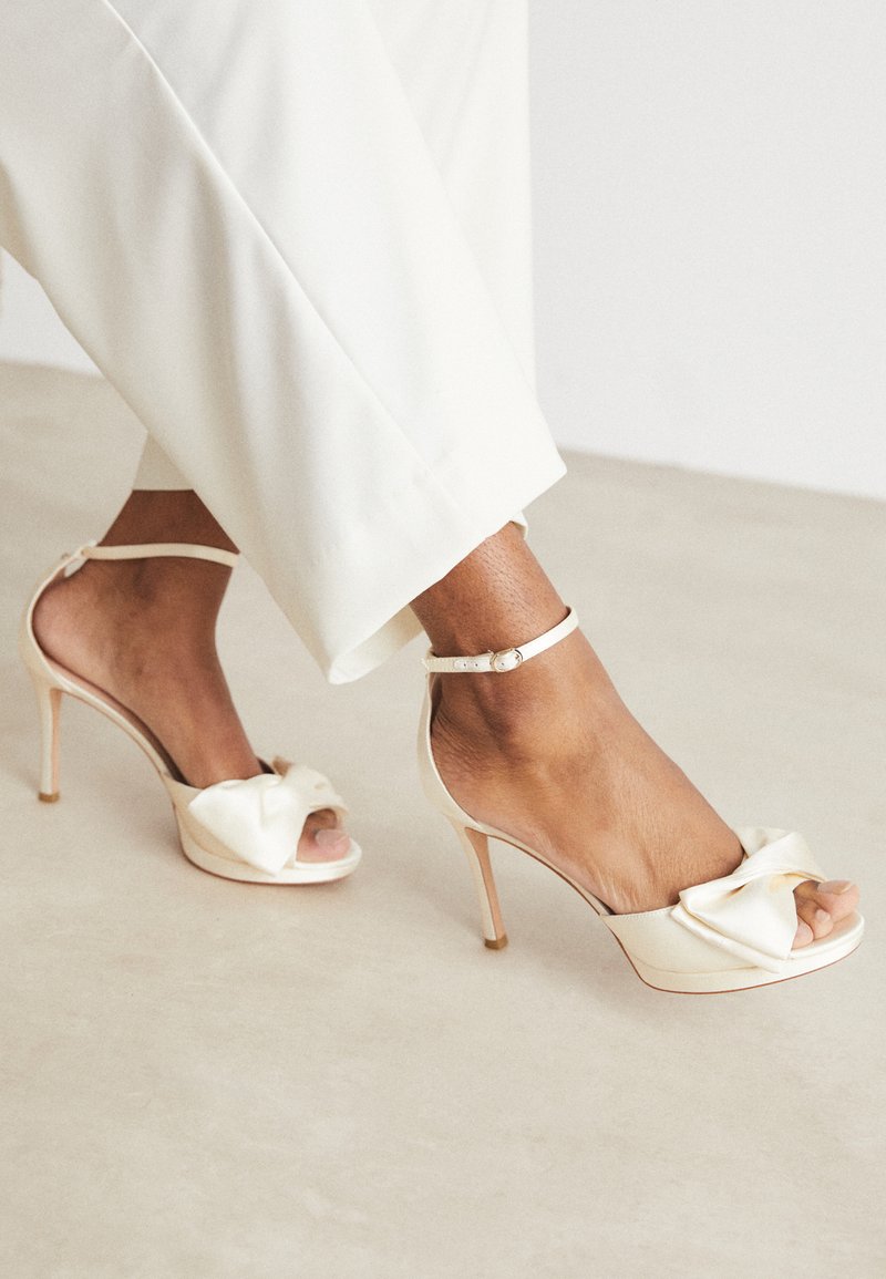 kate spade new york women's bridal satin evening dress heels Kate Spade Bridal Bow Sandals, Ivory