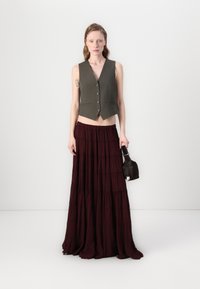 AllSaints EVA MAXI SKIRT - Falda larga - plum brown