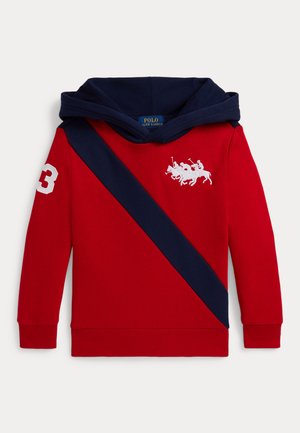 TRIPLE PONY FLEECE HOODIE - Kapucnis pulóver - red/refined navy