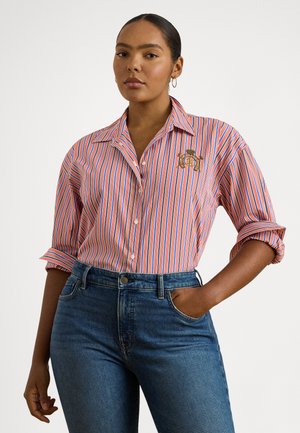 RELAXED FIT STRIPED BROADCLOTH SHIRT - Cămașă - orange/blue/white