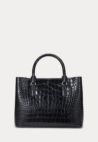 Lauren Ralph Lauren EMBOSSED LEATHER SMALL MARCY SATCHEL - Geantă de mână - black