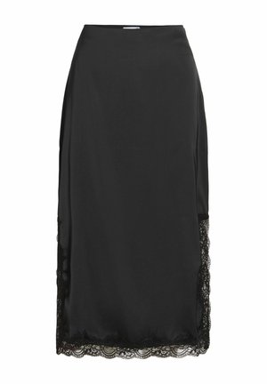 VILA, VIONARA HW LACE SKIRT - Jupe crayon - black beauty