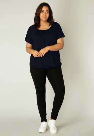 BASE LEVEL CURVY ADELE - Langarmshirt - dark blue/dunkelblau