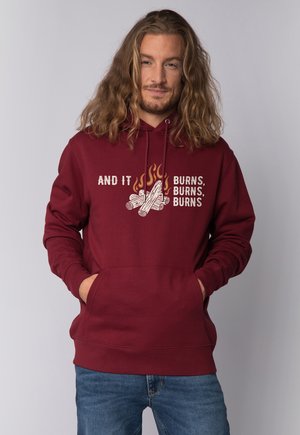 AND IT BURNS - Kapuzenpullover - burgundy
