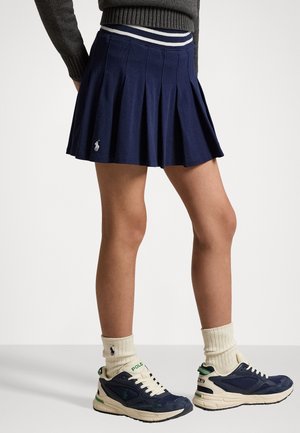 PLEATED COTTON JERSEY SKORT - Fustă în formă de A - refined navy