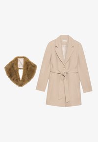 2 IN 1 COAT WITH DETACHABLE FAUX FUR - Kratki kaputi - beige