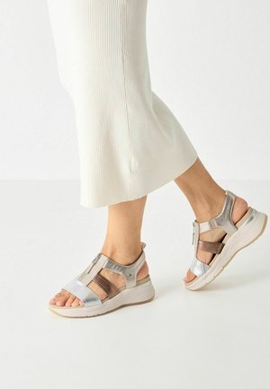 Tamaris Platform sandals - metallic comb