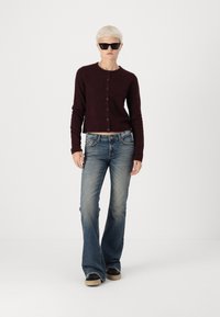 Gina Tricot CARDIGAN - Casaco de malha - dark wine