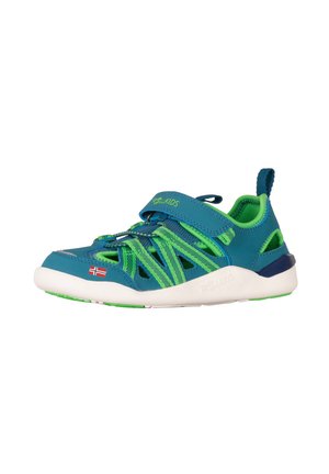 SALT BAREFOOT - Riemensandalette - dark marine fresh green mystic blue