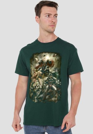 Cotton Soul, JLA AFTERMATH - Print T-shirt - dark green