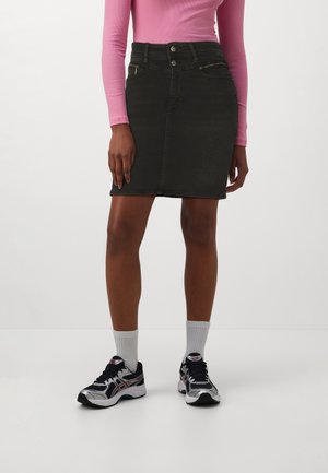 ONLY ONLDAISY YOKE ZIP SKIRT - Džinsinis sijonas - washed black