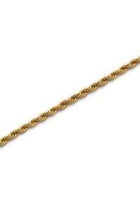 Collar de cadena dorada retorcida con eslabones entrelazados y una textura suave. La longitud es ajustable, adecuada para varios estilos.