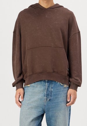 Mikina s kapucí - dark brown